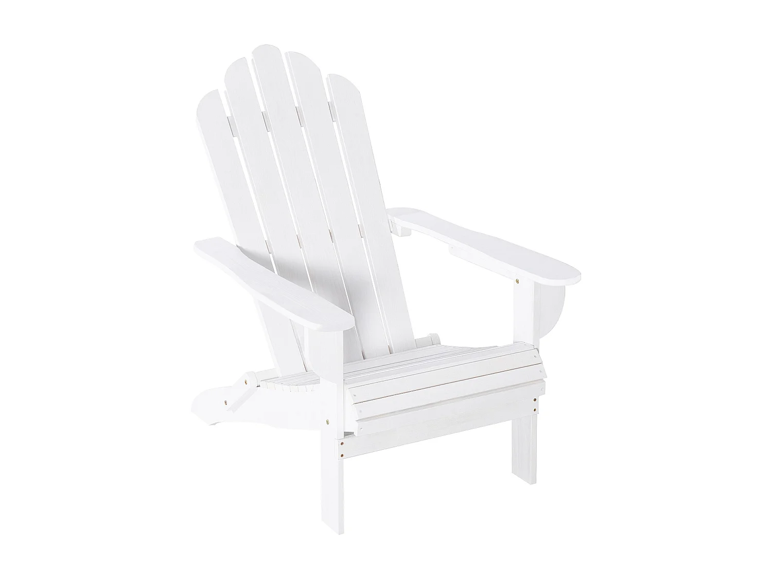 Fauteuil Adirondack pliable de jardin grand confort dossier incliné assise profonde bois de sapin traité peint blanc