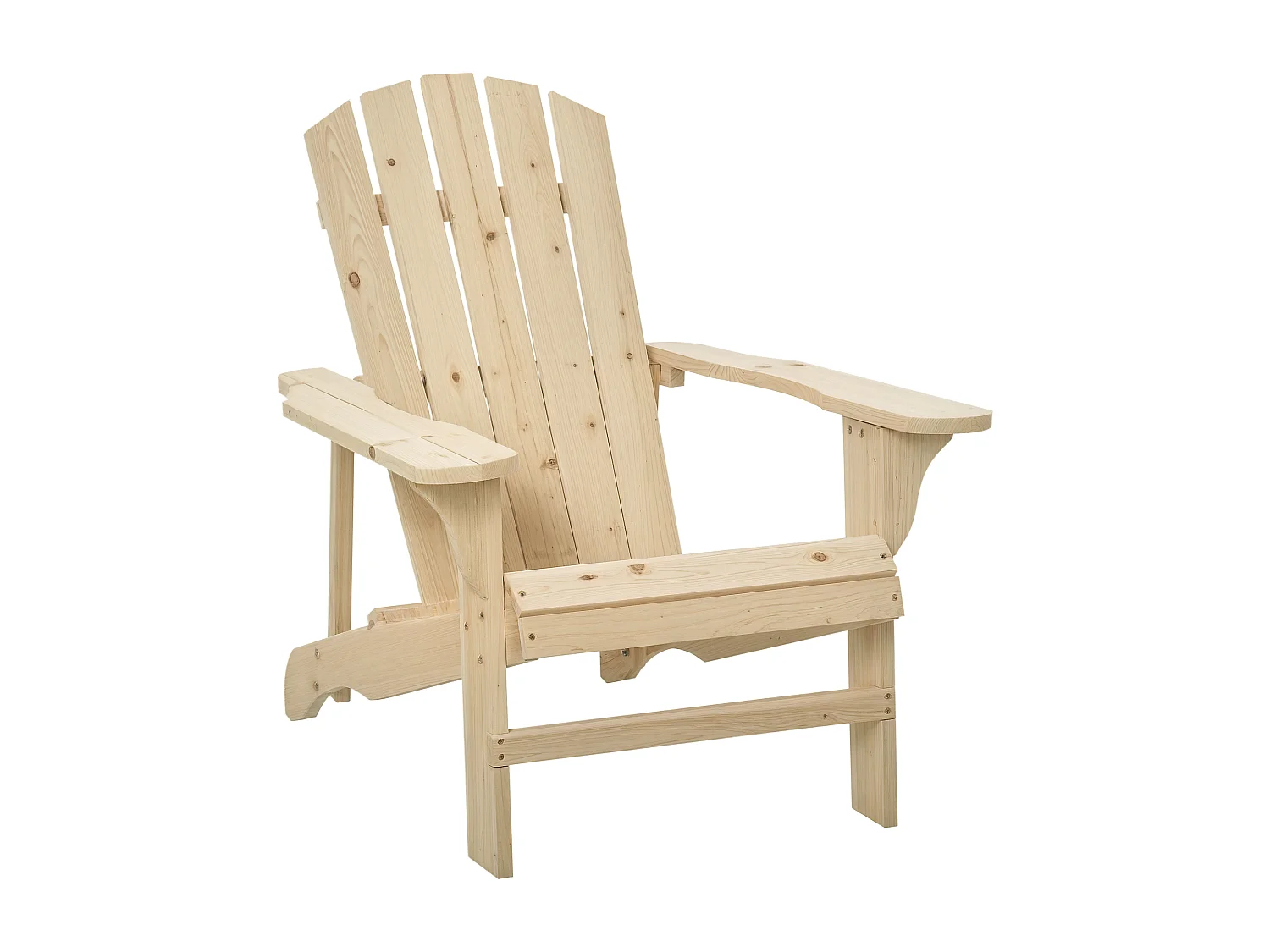 Fauteuil de jardin Adirondack dim. 78L x 89P x 88H cm bois massif sapin naturel