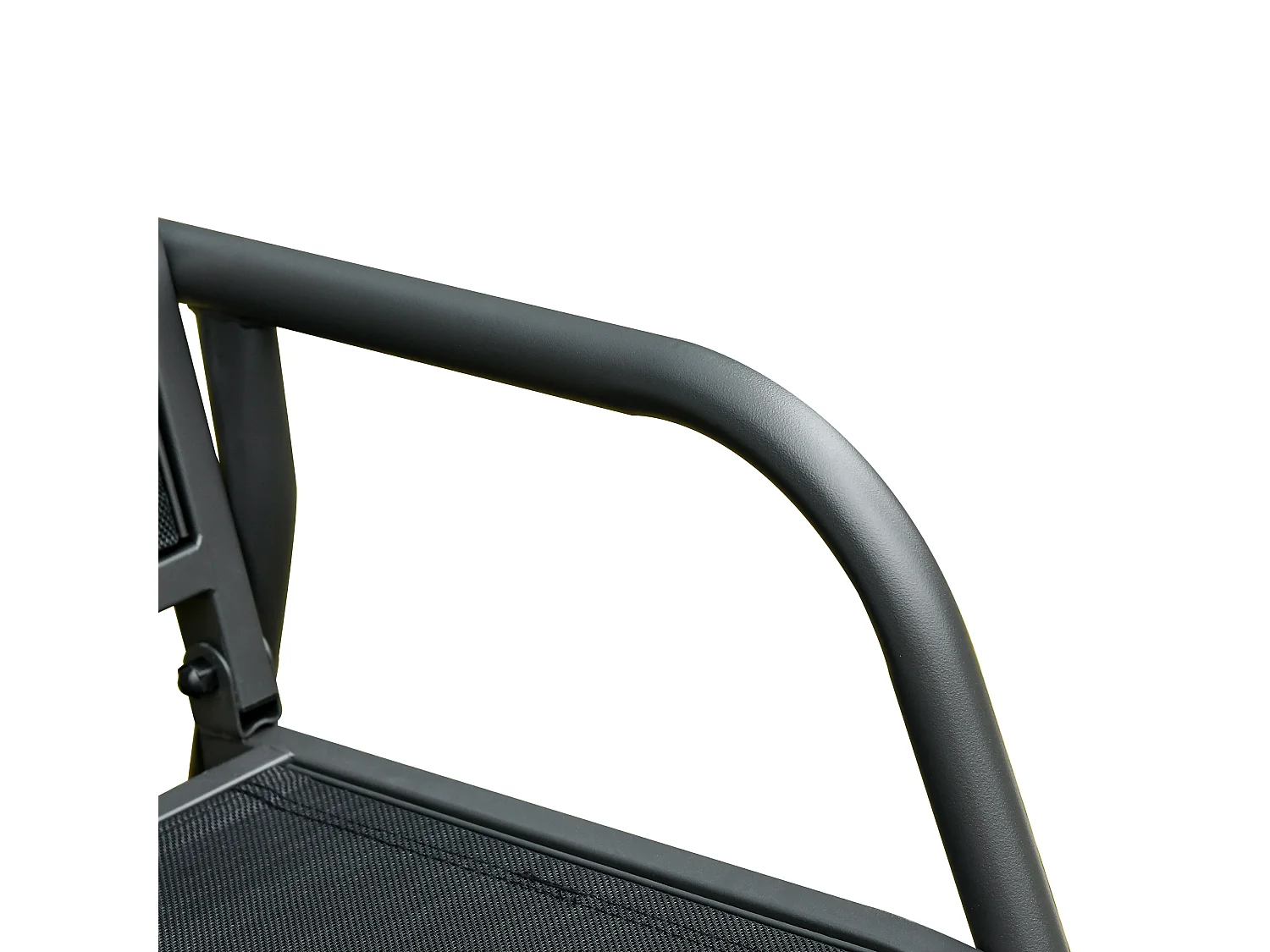 Banc à bascule de jardin 3 places design contemporain grand confort accoudoirs assise et dossier ergonomique acier textilène noir