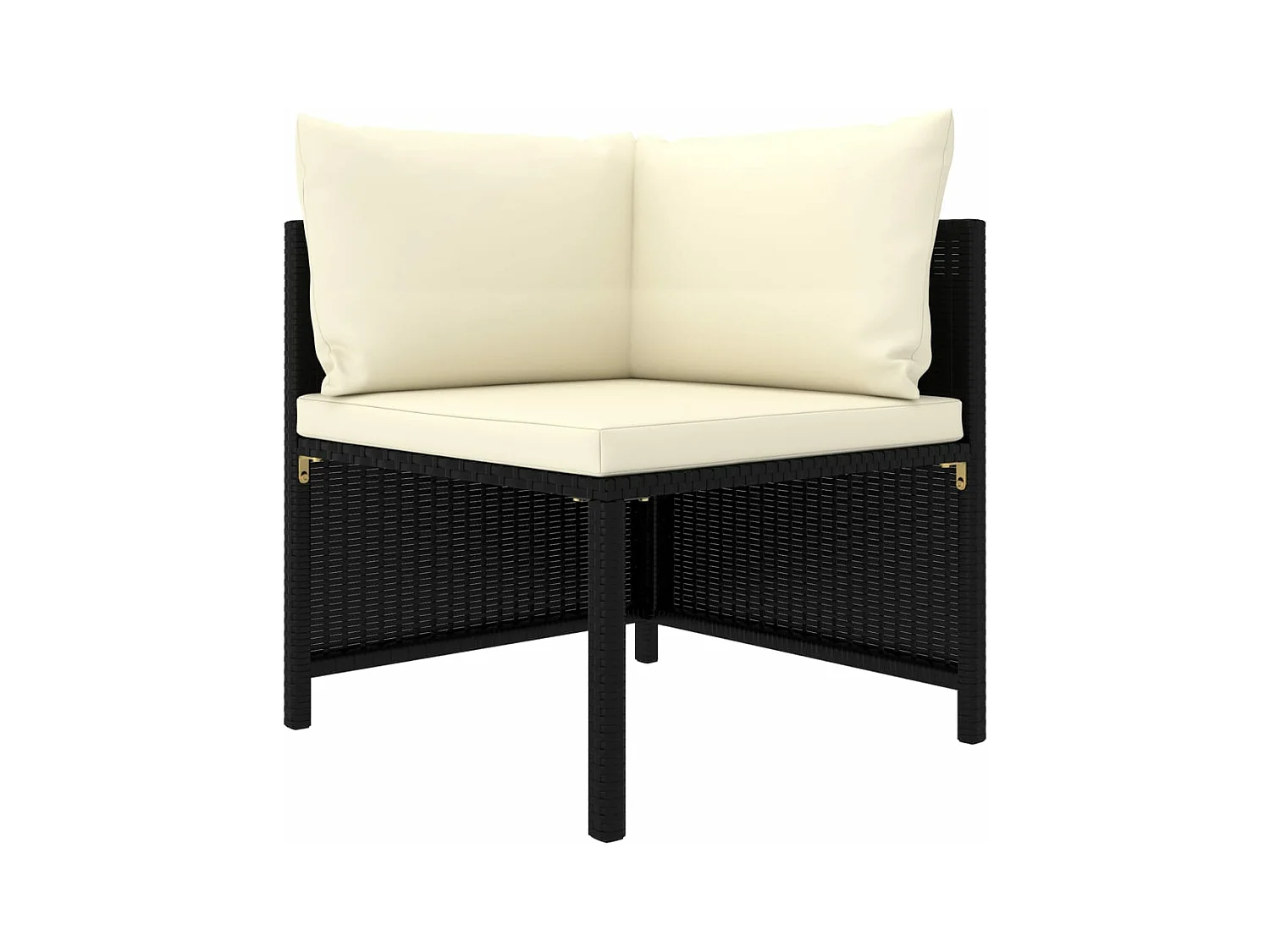 4-tlg. Garten-Sofagarnitur,Gartenmöbel-Set mit Auflagen Schwarz Poly Rattan -gkd515159