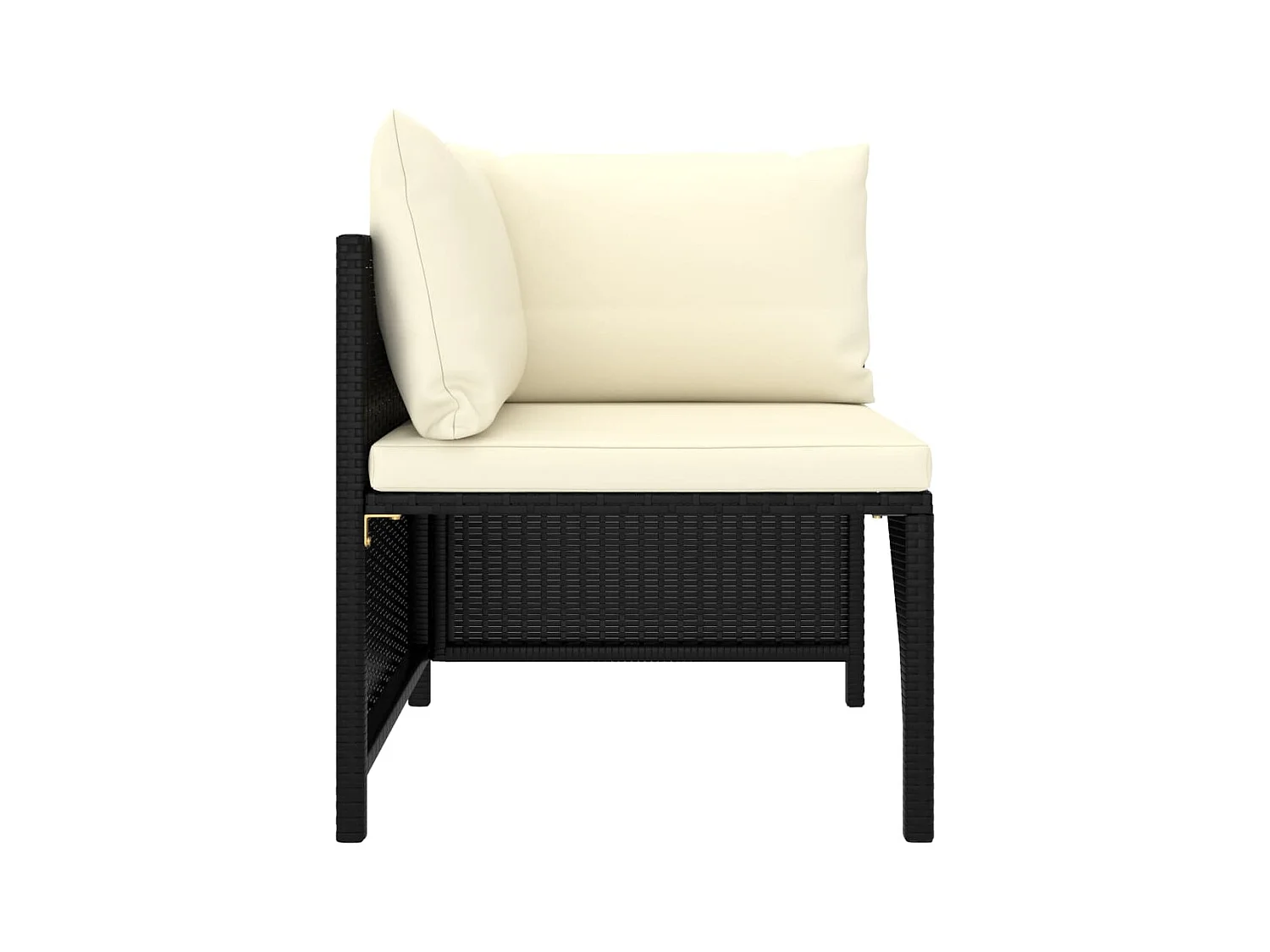 4-tlg. Garten-Sofagarnitur,Gartenmöbel-Set mit Auflagen Schwarz Poly Rattan -gkd515159