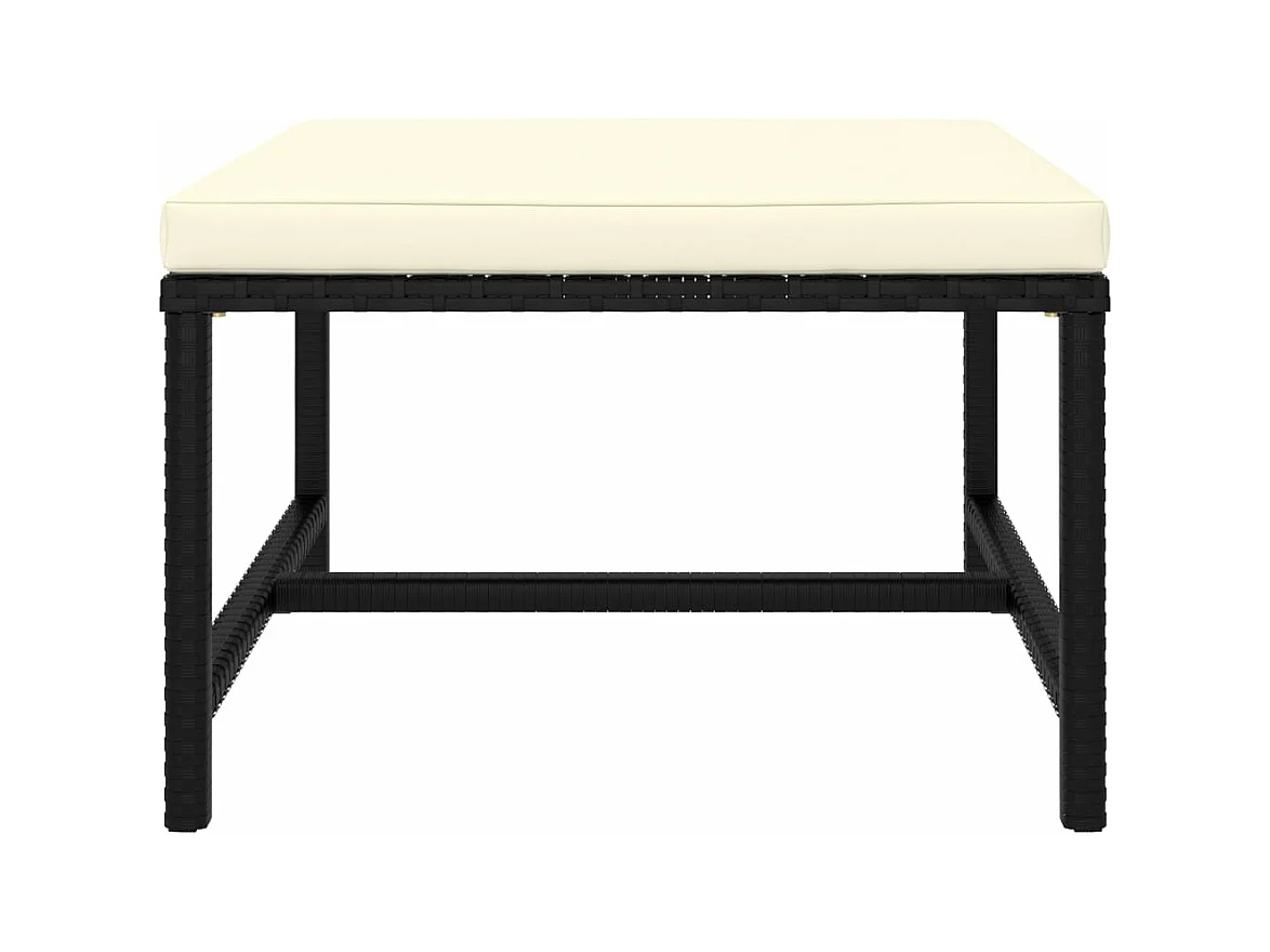 4-tlg. Garten-Sofagarnitur,Gartenmöbel-Set mit Auflagen Schwarz Poly Rattan -gkd515159