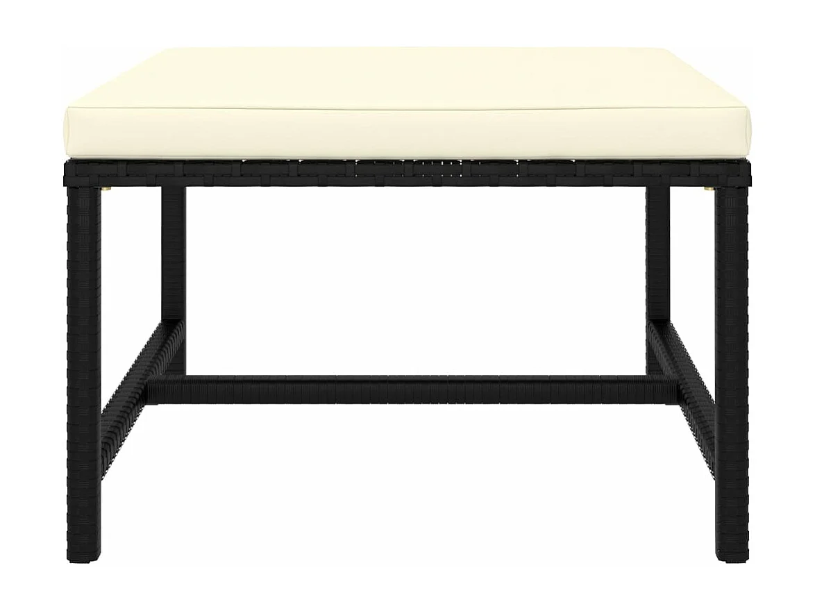 Canapés de jardin 4 pcs avec coussins Noir Résine tressée  BE68415