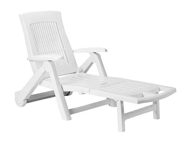 Dmora - Lettino prendisole Adam, Cm 195x72h101, Bianco