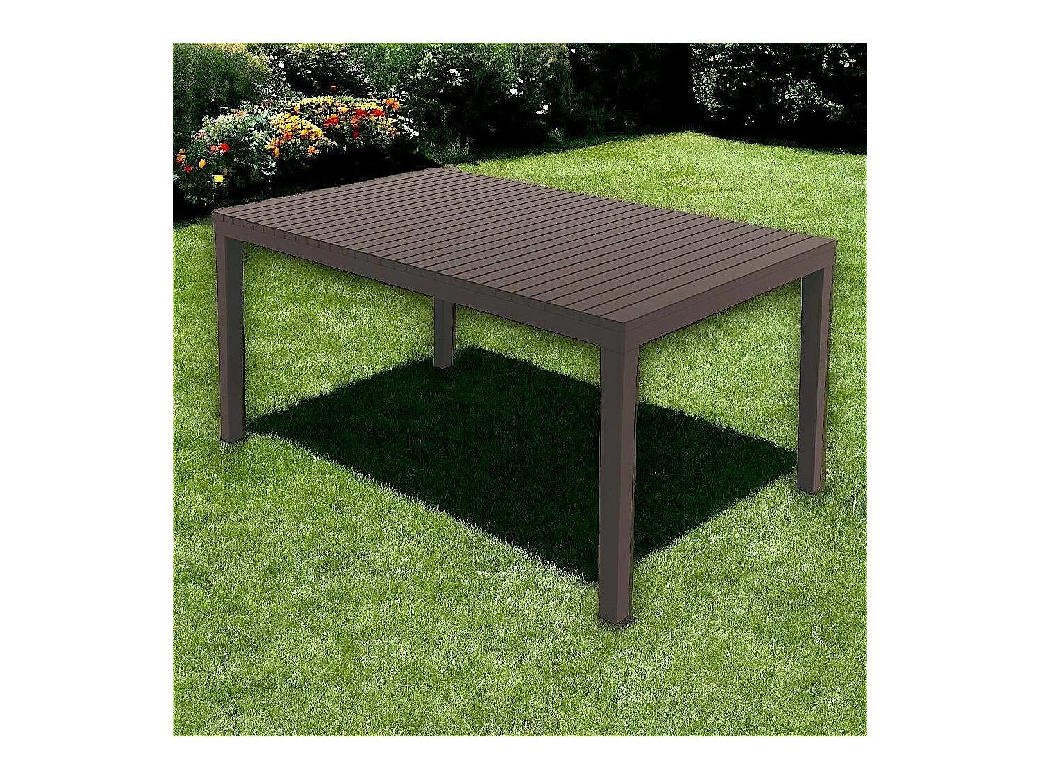 Mesa de exterior Danastas, Mesa de comedor rectangular, Mesa de jardín multiusos, 100% Made in Italy, 150x90h72 Cm, Antracita