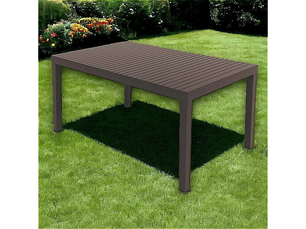 Table d'extérieur Danastas, Étagère à manger rectangulaire, Table de jardin polyvalente, 100% Made in Italy, 150x90h72 Cm, Anthracite