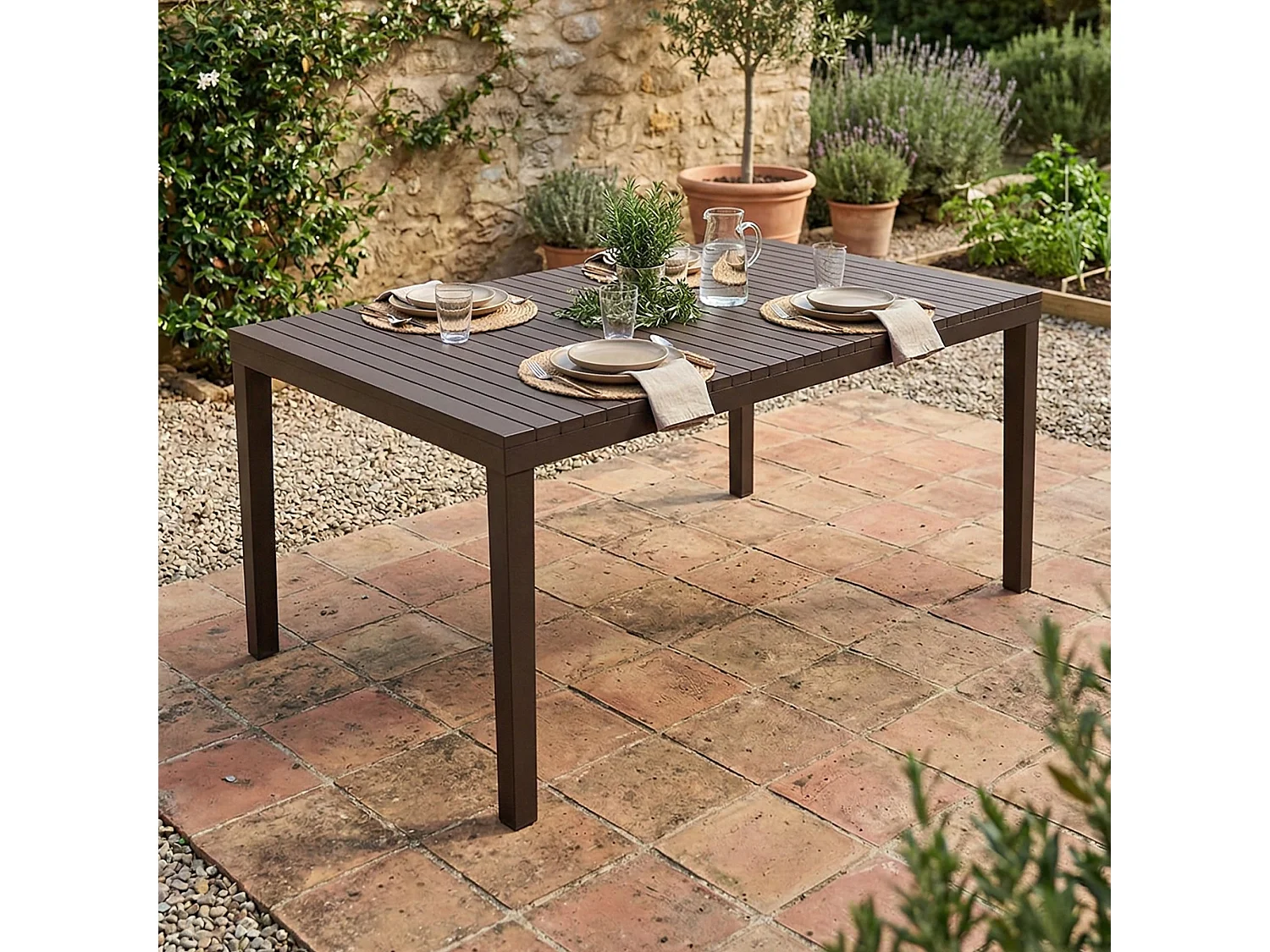 Danastas buitentafel, rechthoekige eettafel, multifunctionele tuintafel, 100% Made in Italy, 150x90h72 cm, antraciet