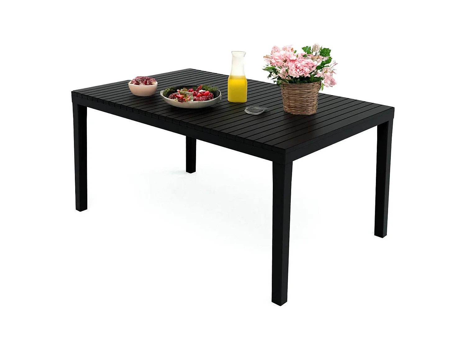 Table d'extérieur Danastas, Étagère à manger rectangulaire, Table de jardin polyvalente, 100% Made in Italy, 150x90h72 Cm, Anthracite