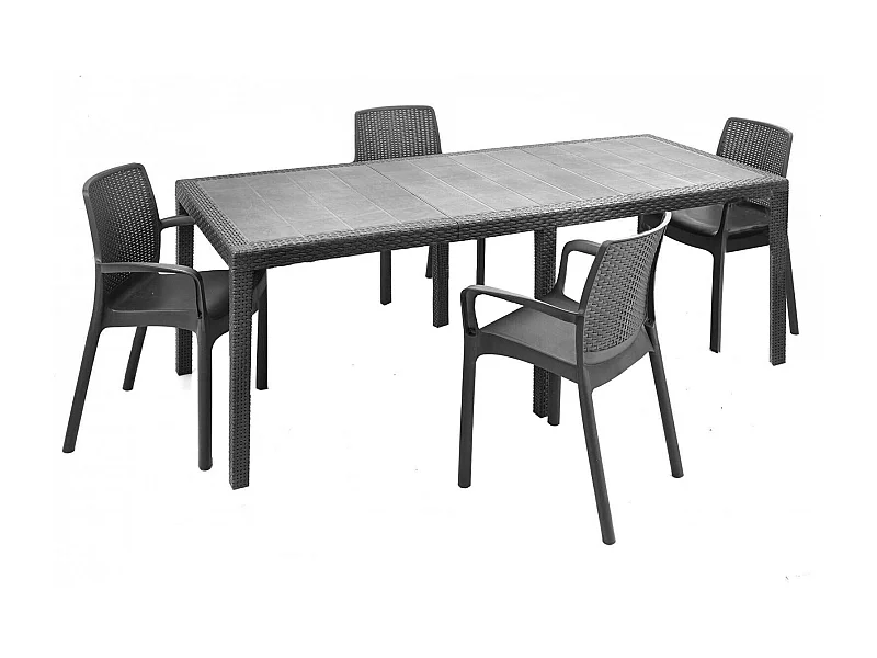 Dmora - Set salotto da esterno Arret, 100% Made in Italy, Antracite