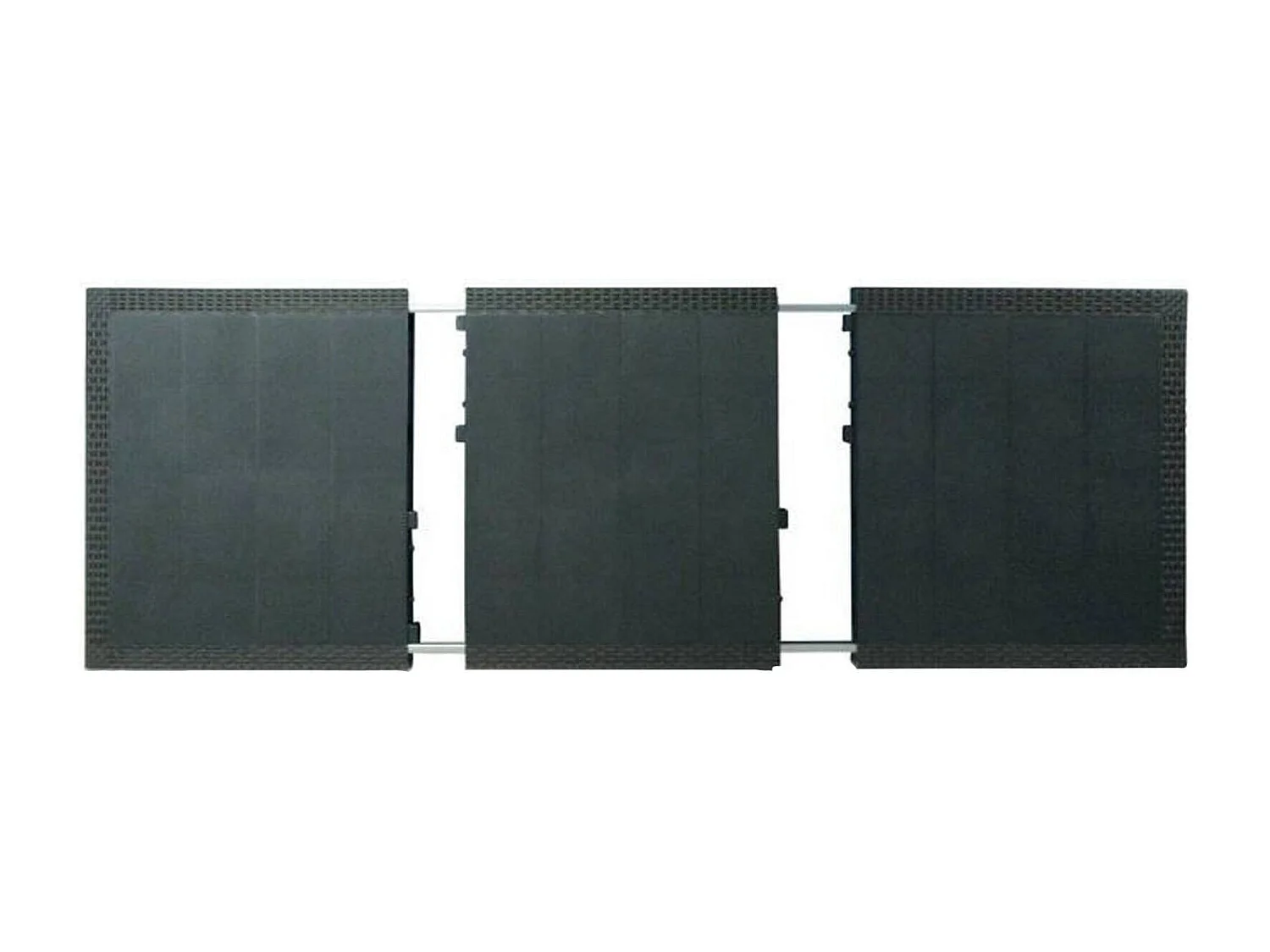 Table d'extérieur Manarola, Table à manger rectangulaire extensible avec 4 chaises incluses, Table et sièges de jardin effet rotin, 100% Made in Italy, Anthracite