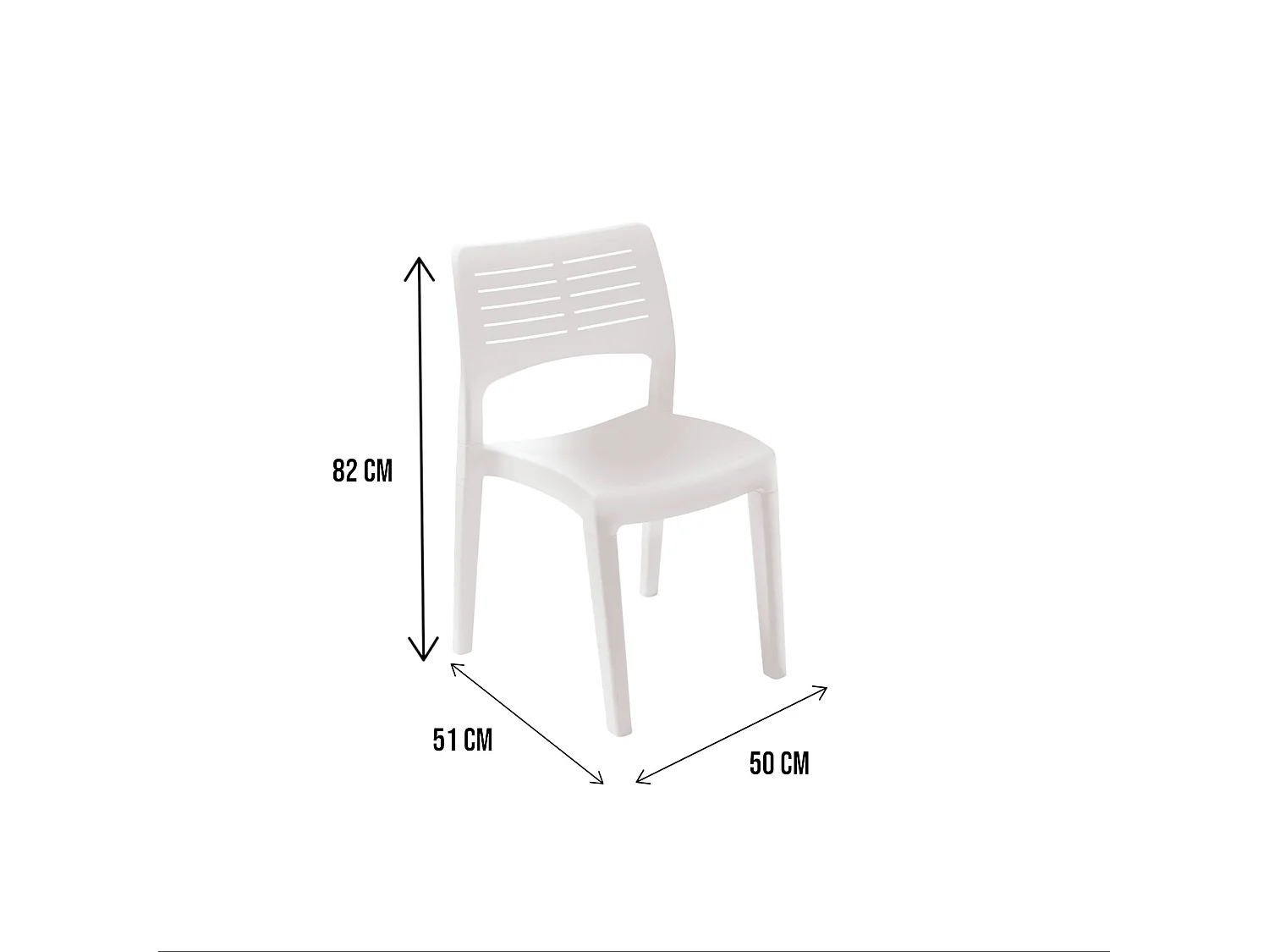 Dantonin buitenstoel, Tuinstoel, Stoel voor eettafel, Buitenfauteuil, 100% Made in Italy, 50x51h82 Cm, Wit