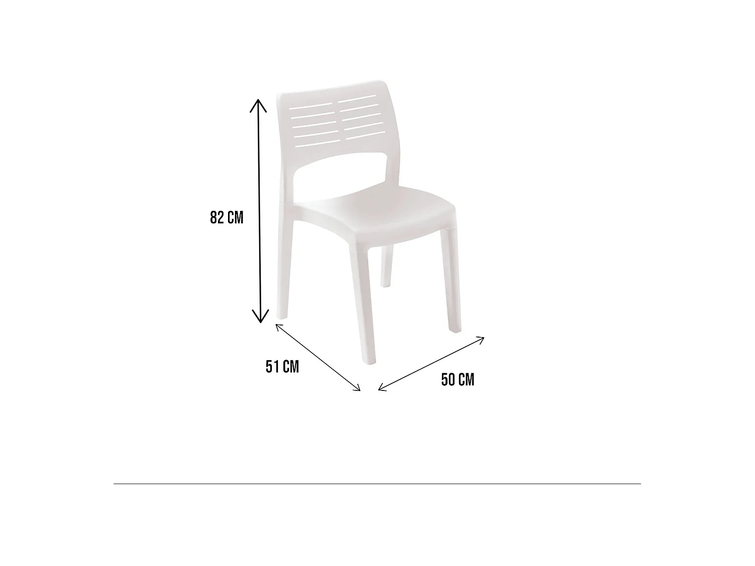 Dantonin buitenstoel, Tuinstoel, Stoel voor eettafel, Buitenfauteuil, 100% Made in Italy, 50x51h82 Cm, Wit