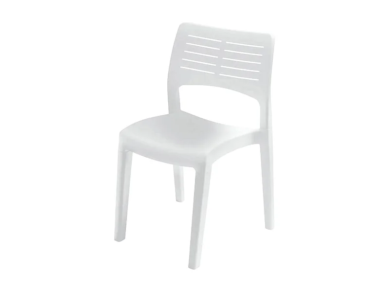 Chaise d'extérieur Dantonin, siège de jardin, chaise pour table à manger, fauteuil d'extérieur, 100% Made in Italy, 50x51h82 Cm, blanc