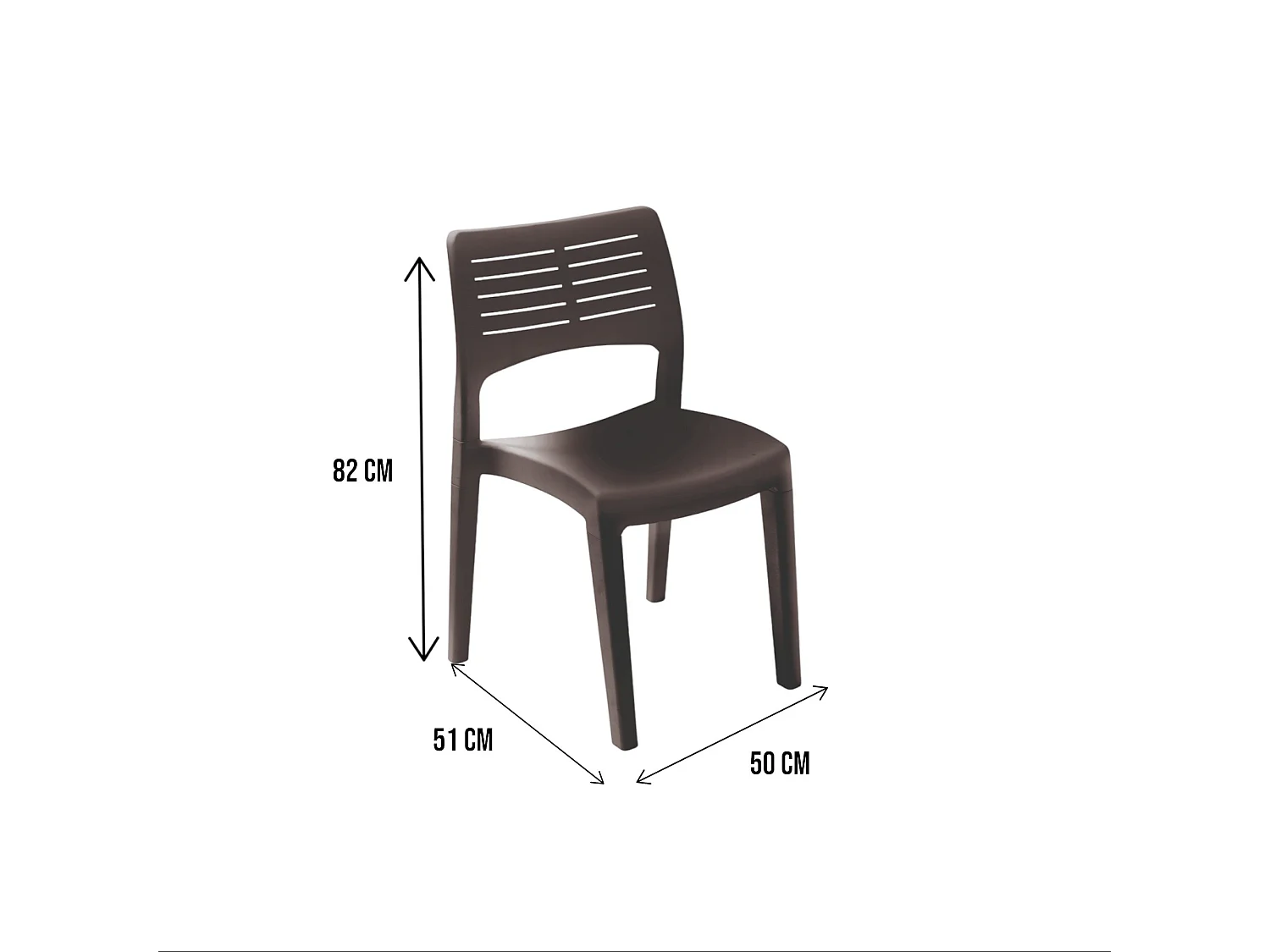 Silla de exterior Dantonin, Asiento de jardín, Silla para mesa de comedor, Sillón de exterior, 100% Made in Italy, 50x51h82 Cm, Antracita