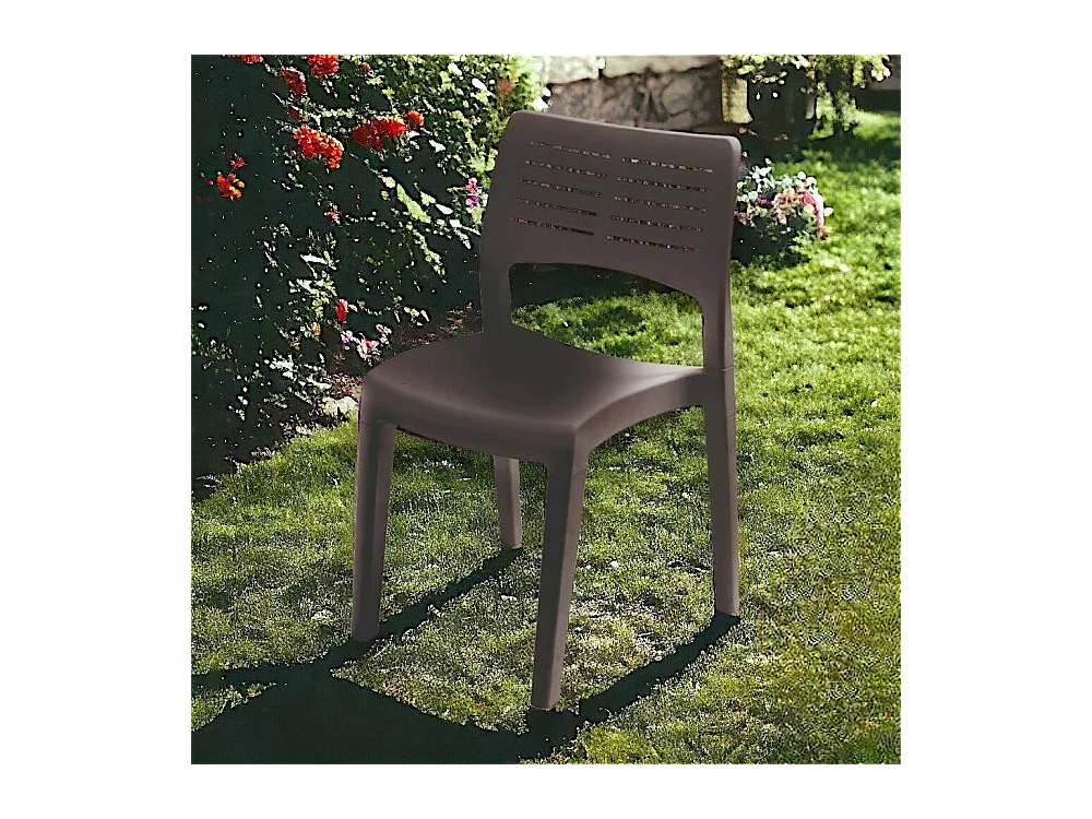 Silla de exterior Dantonin, Asiento de jardín, Silla para mesa de comedor, Sillón de exterior, 100% Made in Italy, 50x51h82 Cm, Antracita