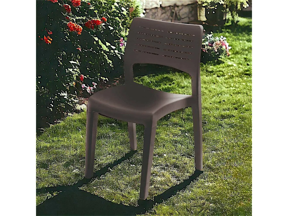 Chaise d'extérieur Dantonin, Siège de jardin, Chaise pour table à manger, Fauteuil d'extérieur, 100% Made in Italy, 50x51h82 Cm, Anthracite