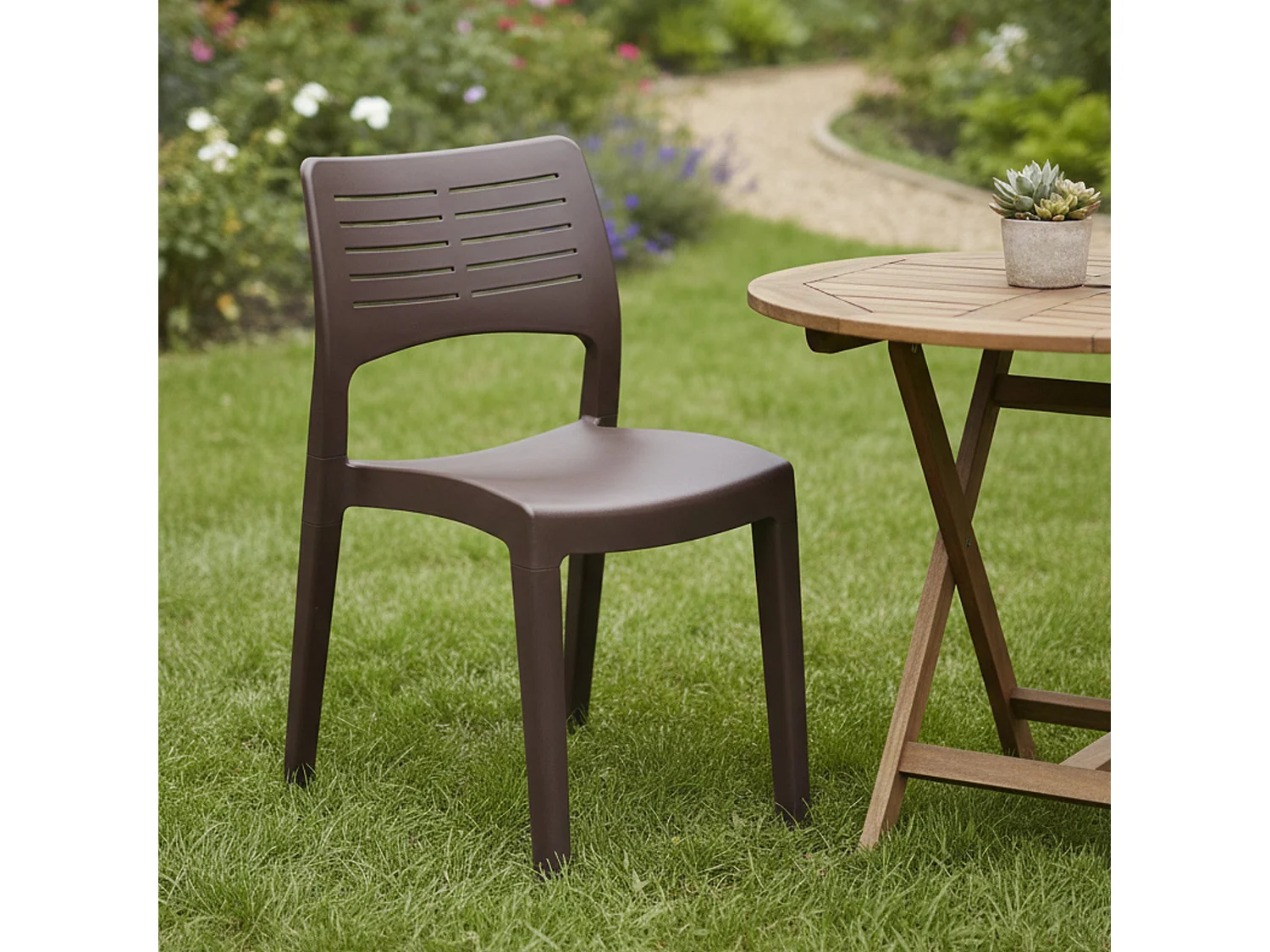 Chaise d'extérieur Dantonin, Siège de jardin, Chaise pour table à manger, Fauteuil d'extérieur, 100% Made in Italy, 50x51h82 Cm, Anthracite