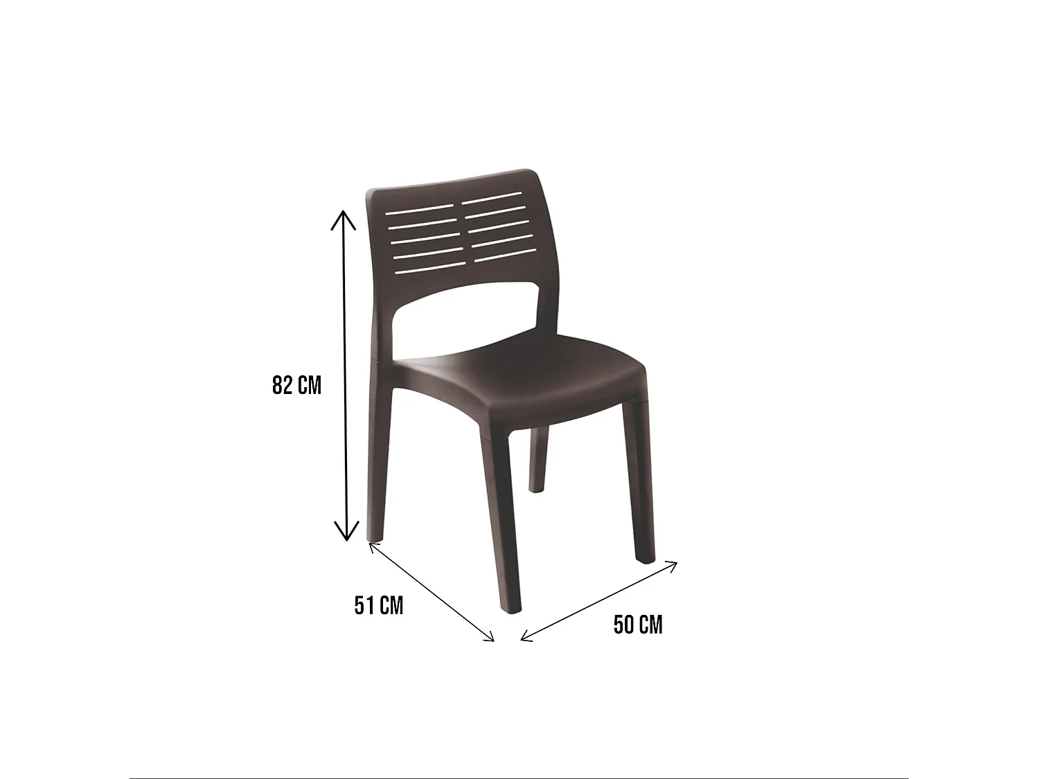 Chaise d'extérieur Dantonin, Siège de jardin, Chaise pour table à manger, Fauteuil d'extérieur, 100% Made in Italy, 50x51h82 Cm, Anthracite