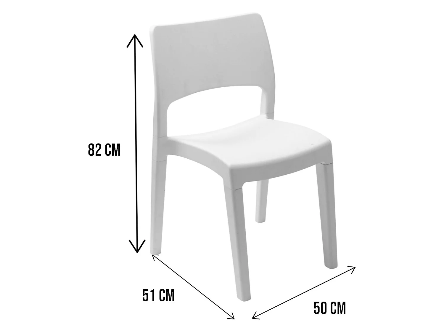 Dametran buitenstoel, Stoel voor eettafel, Buitenfauteuil, Tuinstoel, 100% Made in Italy, 50x51h82 Cm, Wit