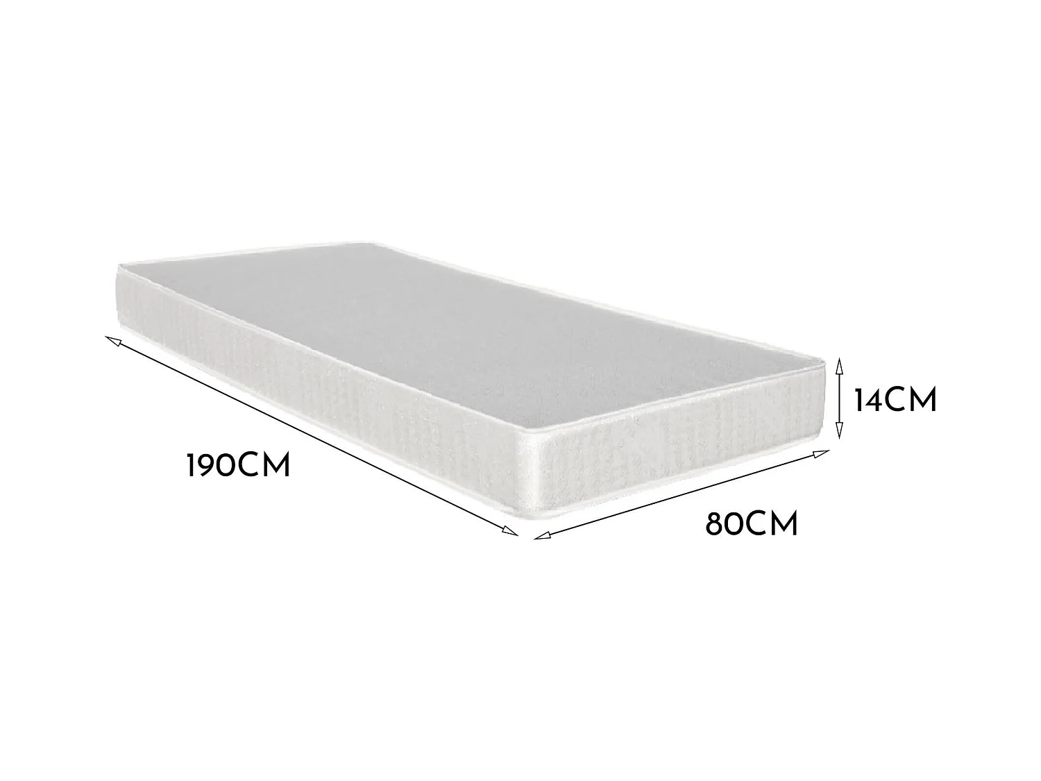 Matelas simple Dabastoflo, matelas en polyuréthane expansé, matelas roulé sous vide, 100% Made in Italy, 80x190h14 cm