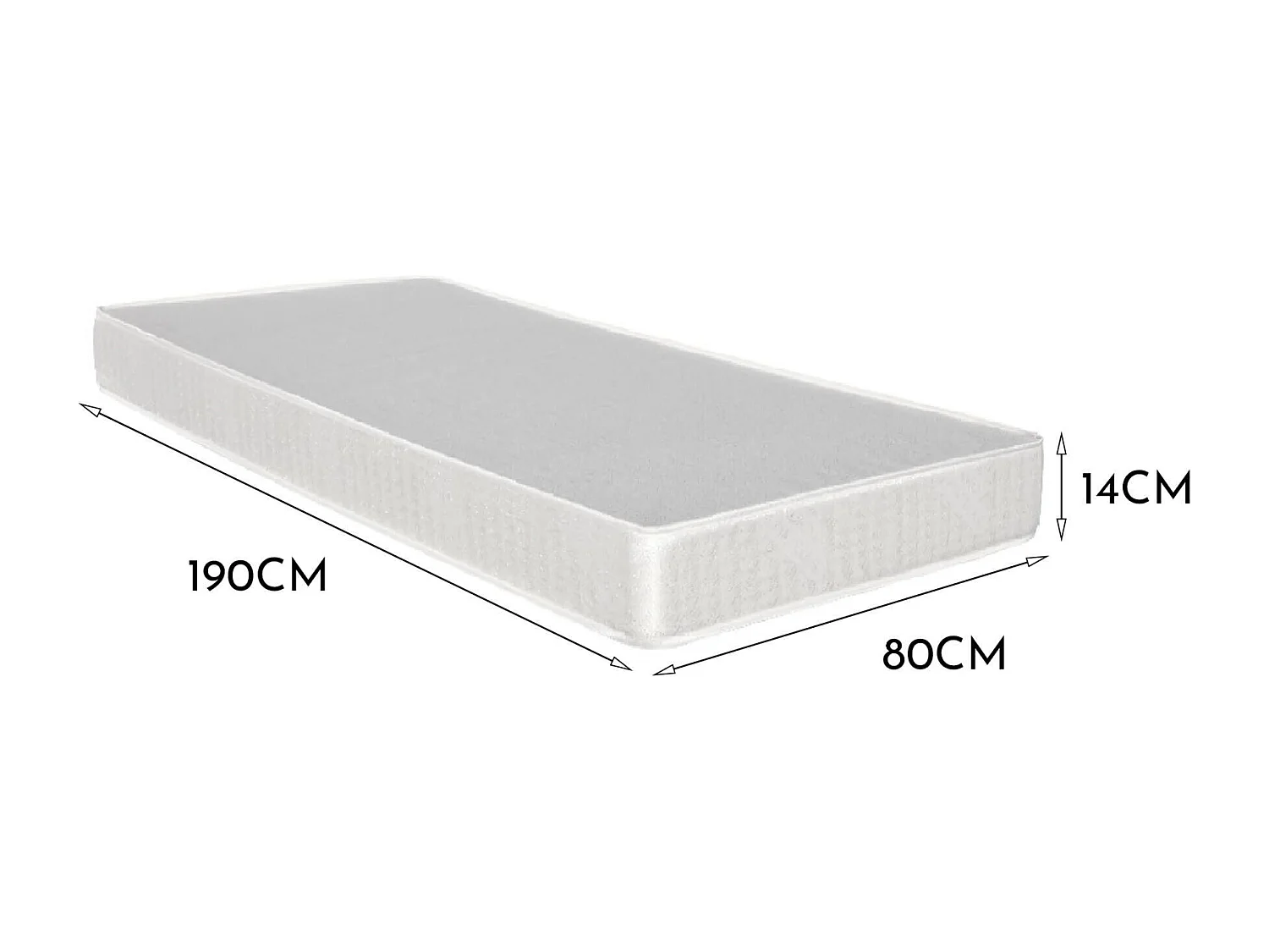 Matelas simple Dabastoflo, matelas en polyuréthane expansé, matelas roulé sous vide, 100% Made in Italy, 80x190h14 cm