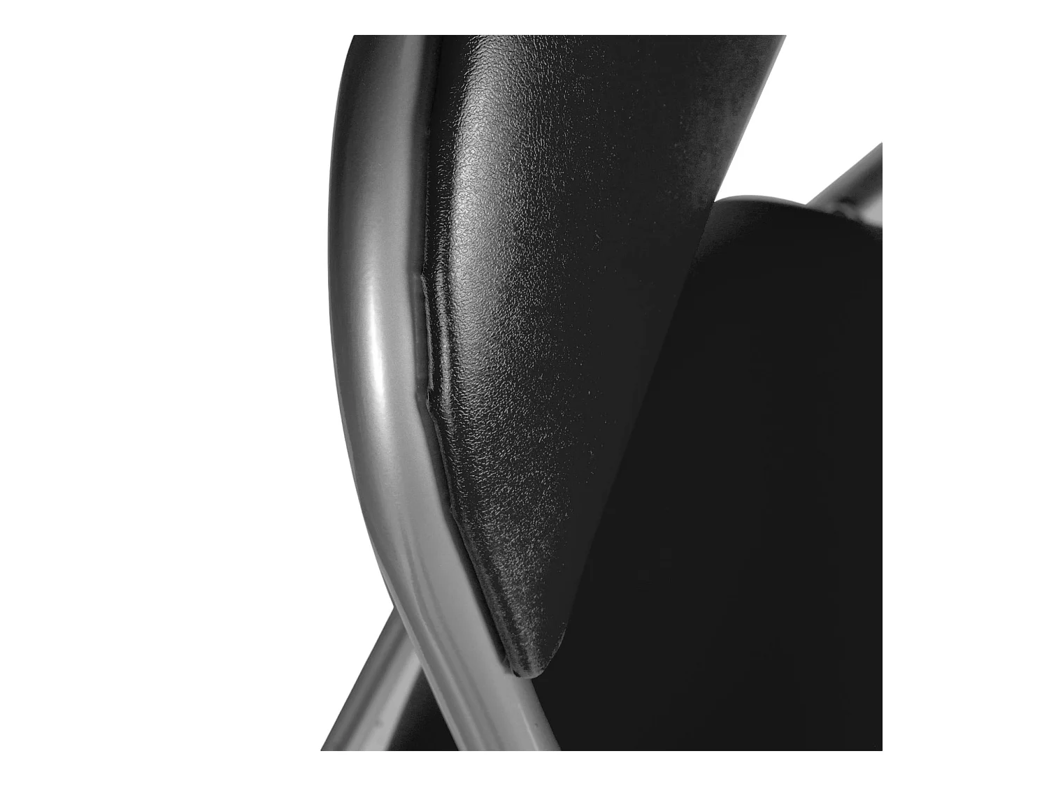 Stuhl 0, Set aus zwei Klappstühlen, platzsparender Besprechungssitz, Wartezimmersessel, 43x47x78 cm, Schwarz