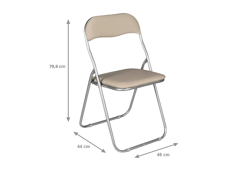Stuhl 0, platzsparender Sitz, Besprechungsstuhl, Wartezimmersessel, 43x47h78 cm, Beige