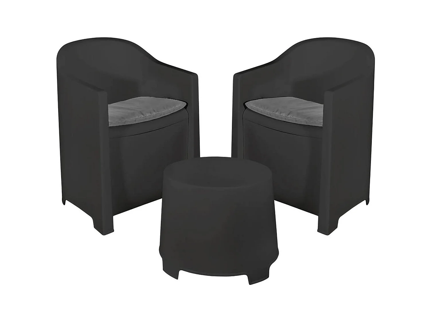 Dmora - Set salotto da esterno Artax, 100% Made in Italy, Antracite