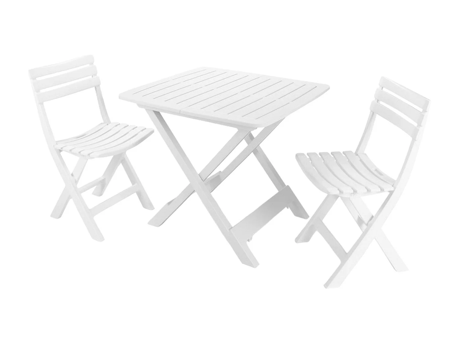 Dantonuc outdoor loungeset, Tuinset met 2 fauteuils en 1 tafel, Campingset, 100% Made in Italy, Wit