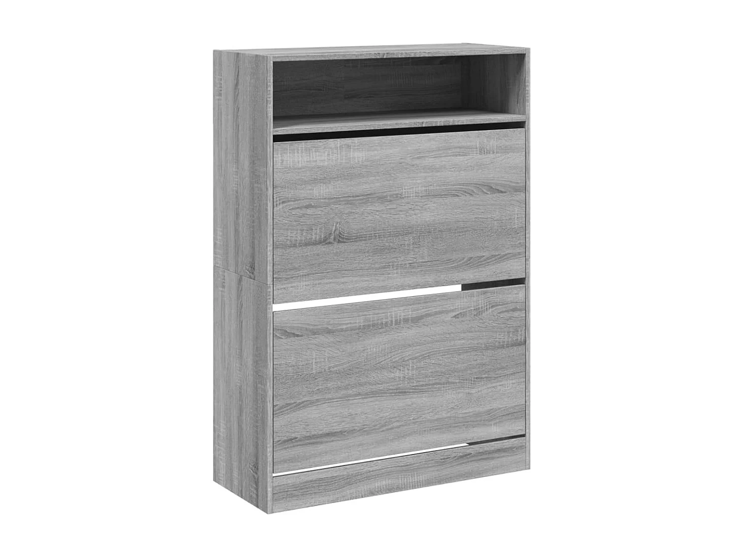 Schuhschrank Schuhregal mit 2 Klappen Grau Sonoma 80x34x116 cm -gkd97098