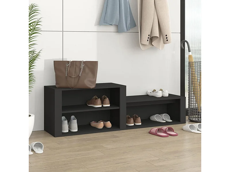 Schuhschrank Schuhregal Schwarz 150x35x45 cm Holzwerkstoff -gkd22799