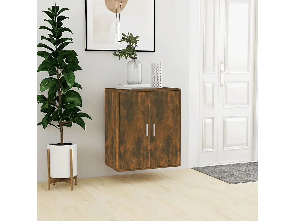 Schuhschrank Schuhregal Räuchereiche 60x35x70 cm Holzwerkstoff -gkd70828