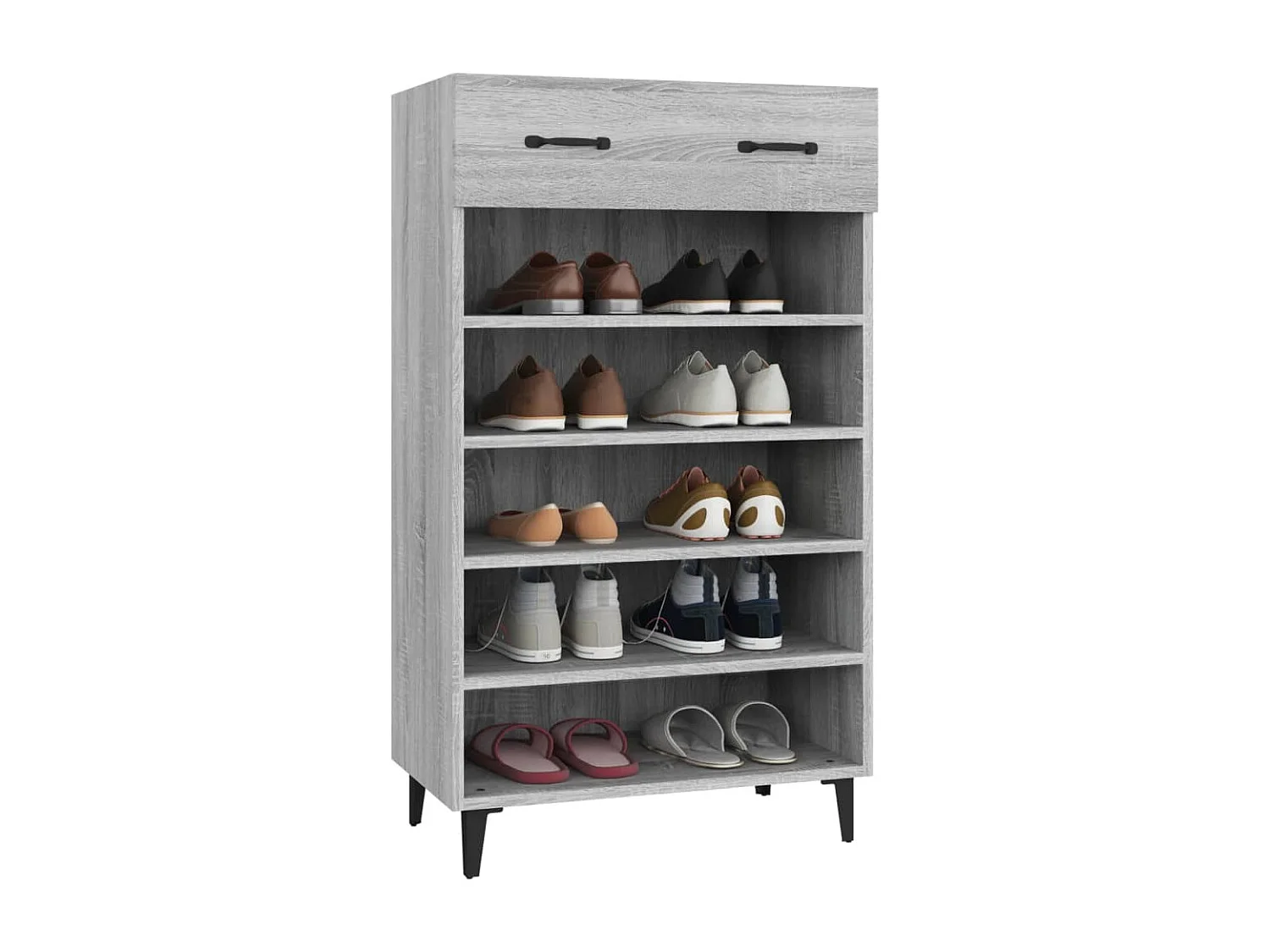 Schuhschrank Schuhregal Grau Sonoma 60x35x105 cm Holzwerkstoff -gkd94658