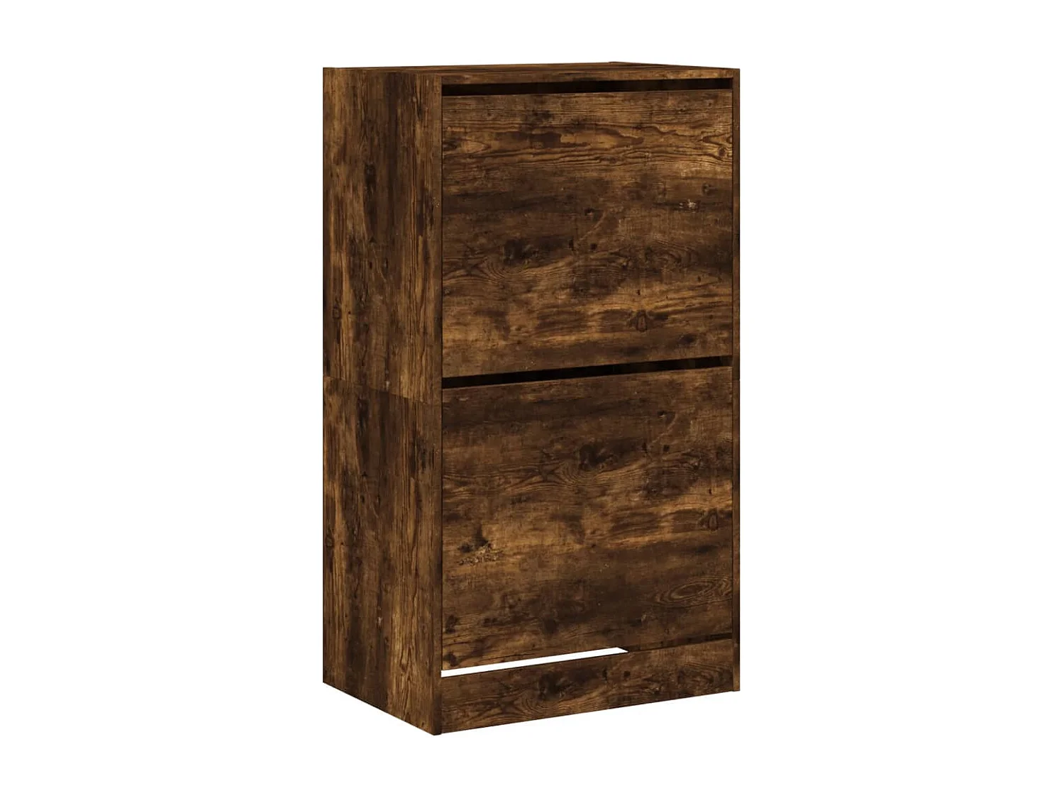 Schuhschrank Schuhregal mit 2 Klappen Räuchereiche 60x42x108 cm -gkd90157