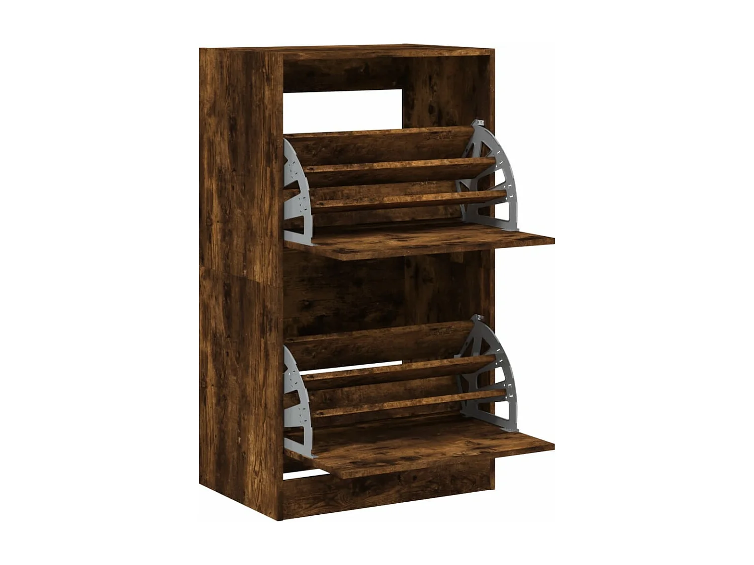 Schuhschrank Schuhregal mit 2 Klappen Räuchereiche 60x42x108 cm -gkd90157