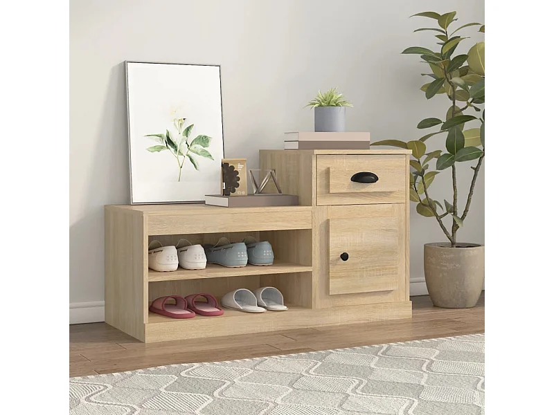 Schuhschrank Schuhregal Sonoma-Eiche 100x42x60 cm Holzwerkstoff -gkd42026