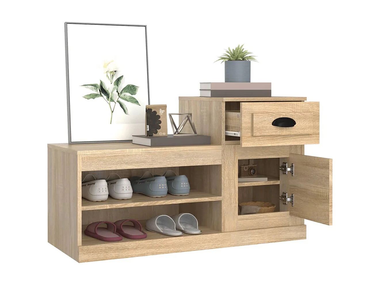 Schuhschrank Schuhregal Sonoma-Eiche 100x42x60 cm Holzwerkstoff -gkd42026