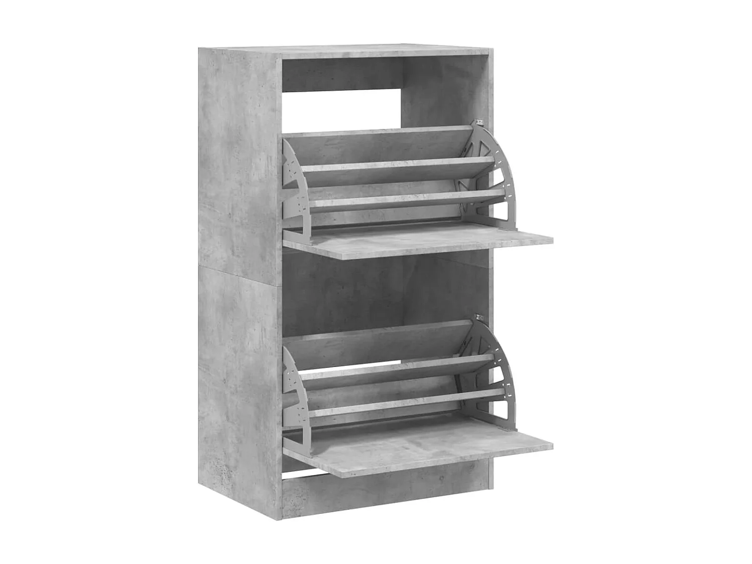 Schuhschrank Schuhregal mit 2 Klappen Betongrau 60x42x108 cm -gkd98308