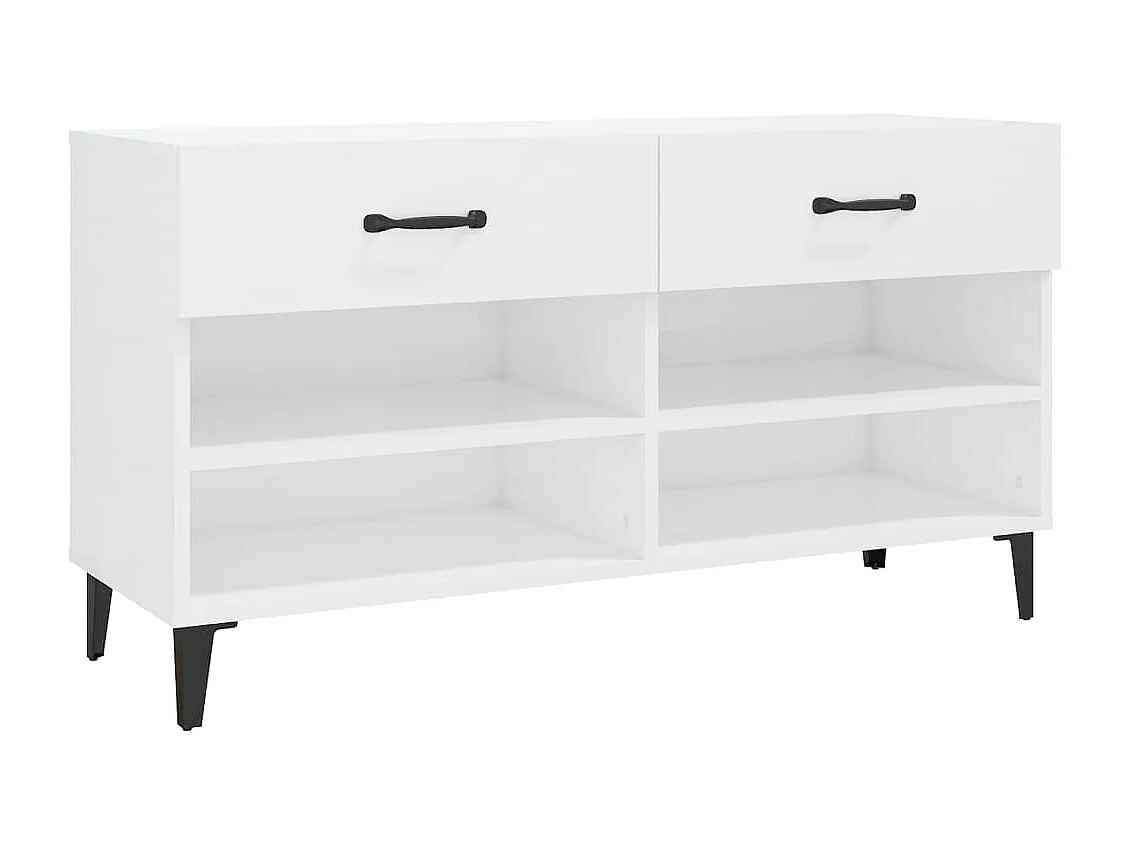 Schuhschrank Schuhregal Hochglanz-Weiß 102x35x55 cm Holzwerkstoff -gkd36991