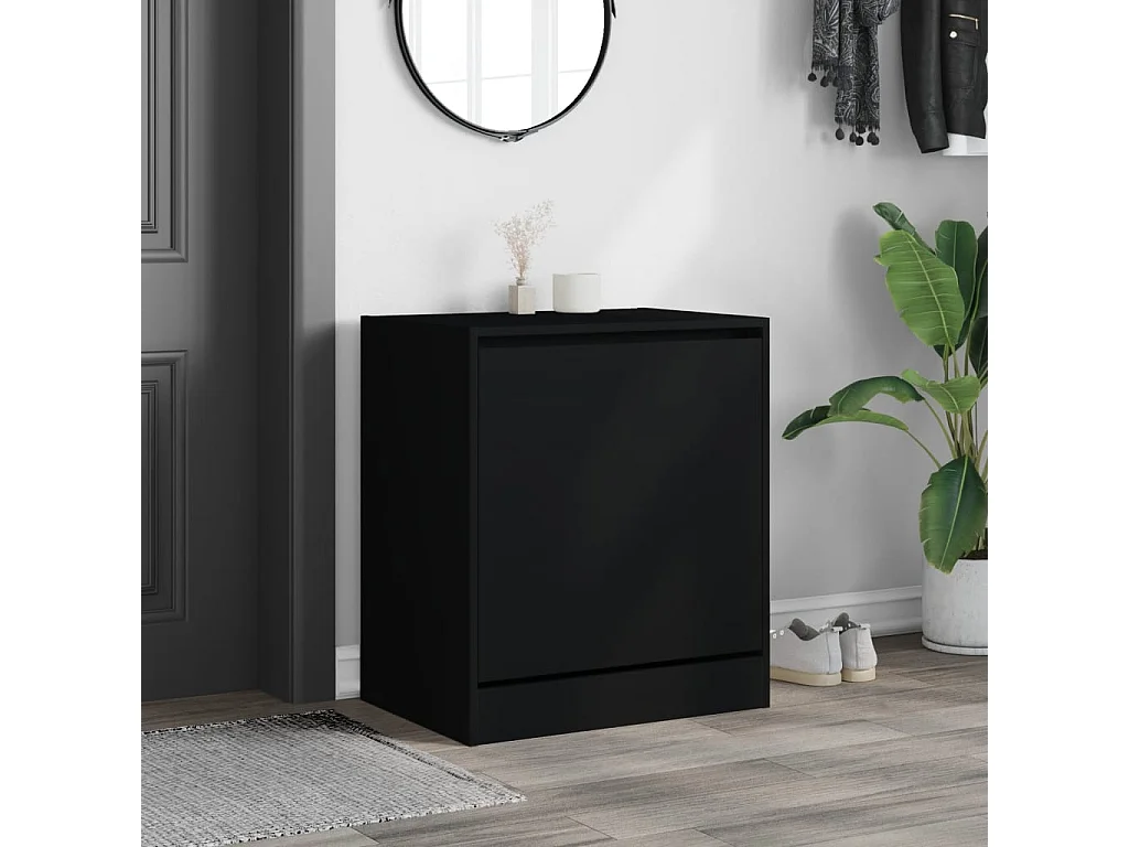 Schuhschrank Schuhregal Schwarz 60x42x69 cm Holzwerkstoff -gkd28863