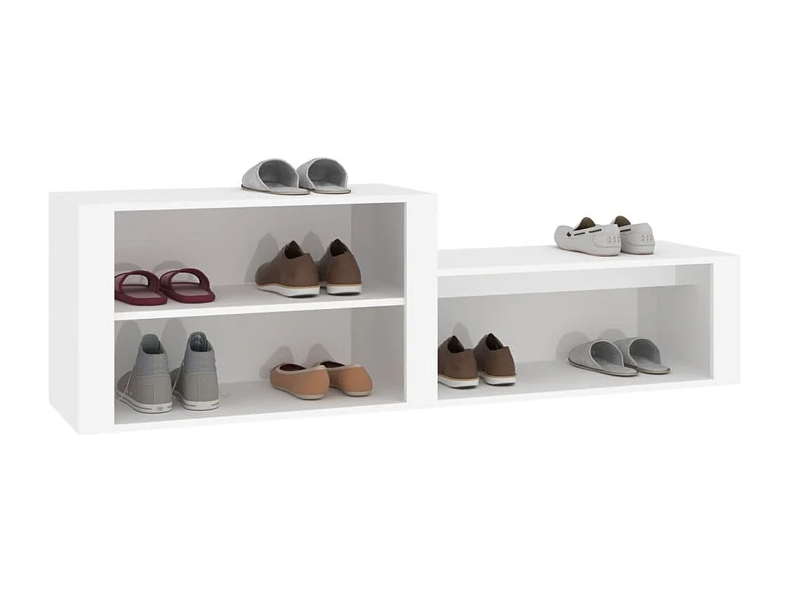 Schuhschrank Schuhregal Weiß 150x35x45 cm Holzwerkstoff -gkd61258