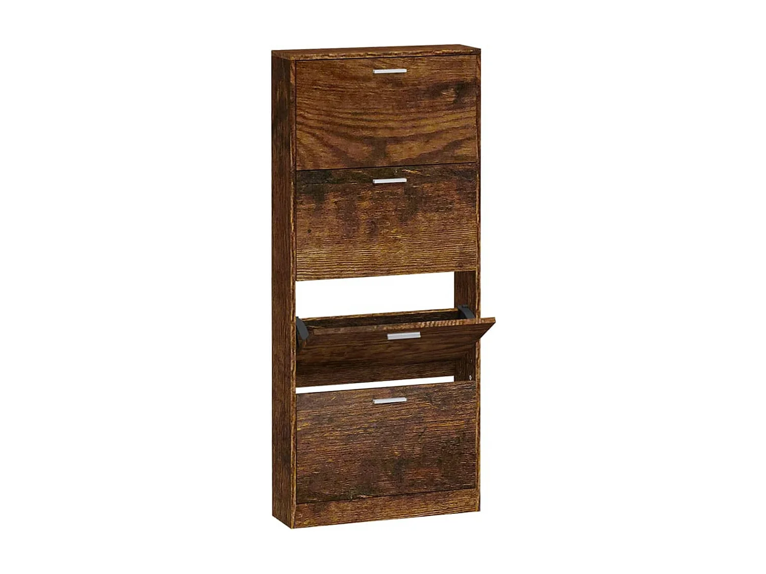 Schuhschrank Schuhregal Räuchereiche 59x17x150 cm Holzwerkstoff -gkd44500