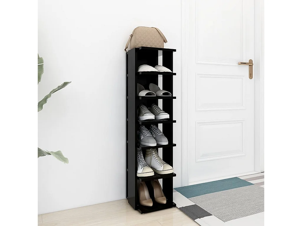 Schuhschrank Schuhregal Schwarz 27,5x27x102 cm Holzwerkstoff -gkd35870