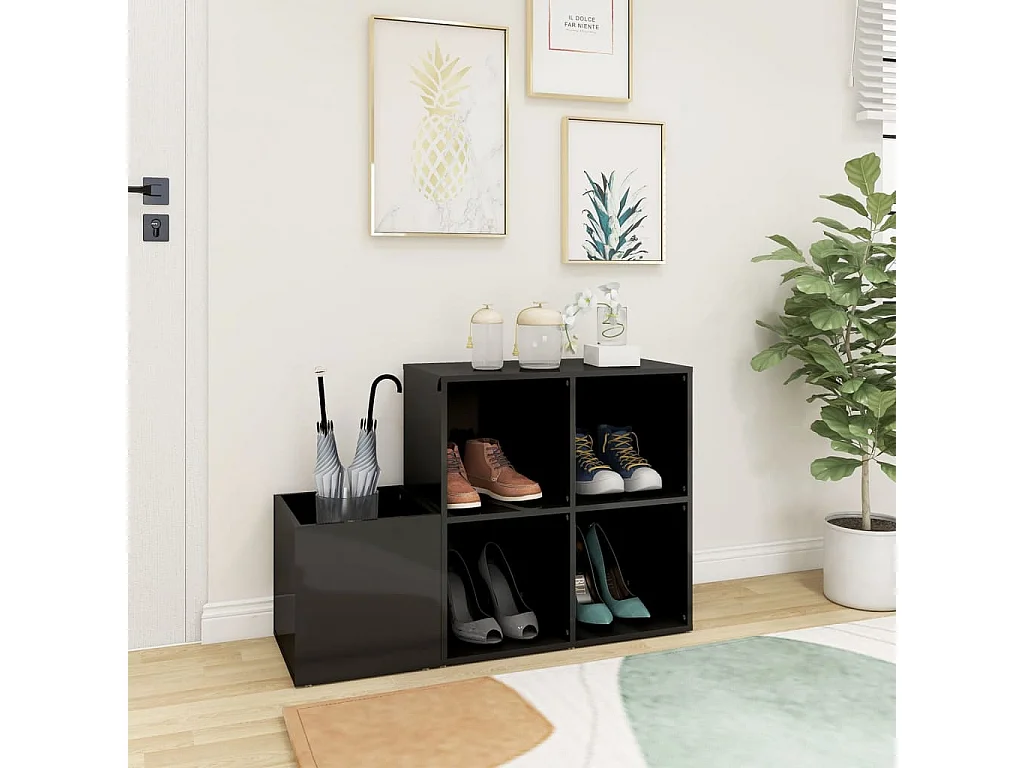 Flur-Schuhschrank Schuhregal Hochglanz-Grau 105x35,5x70 cm Holzwerkstoff -gkd19852