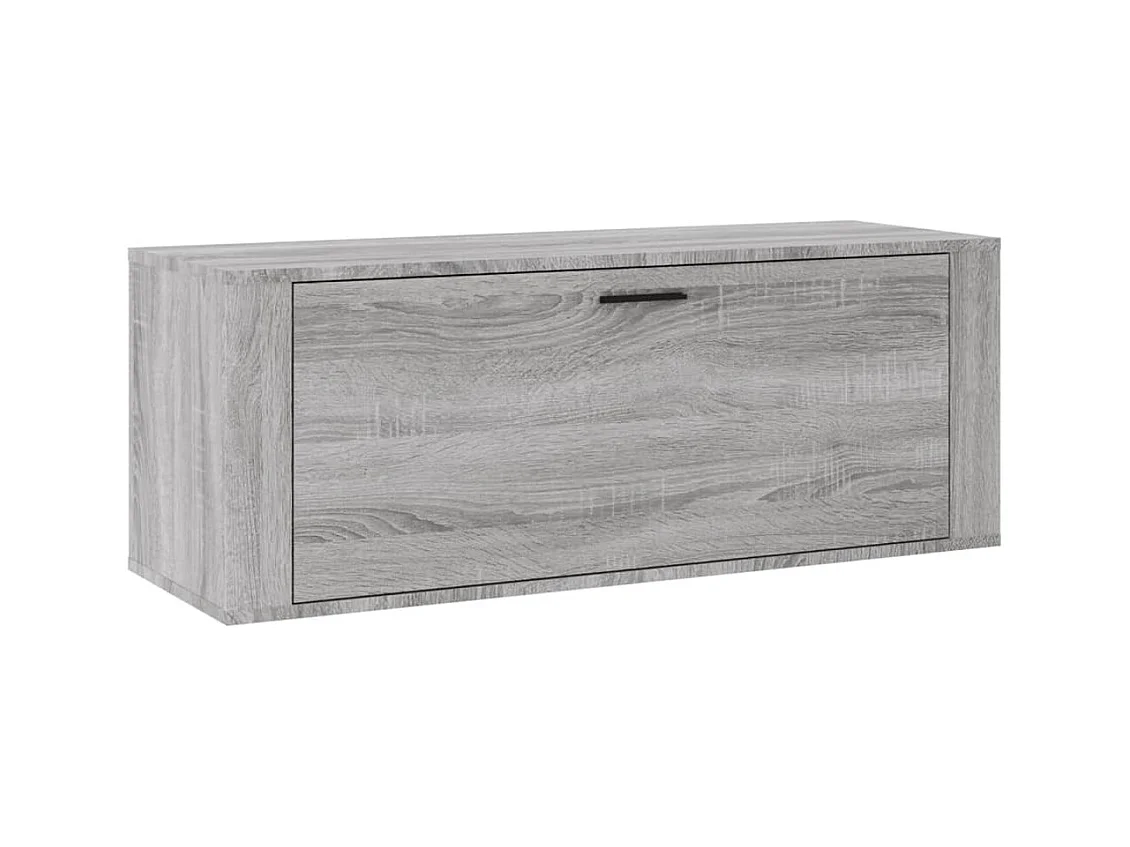 Wand-Schuhschrank Schuhregal Grau Sonoma 100x35x38 cm Holzwerkstoff -gkd90223