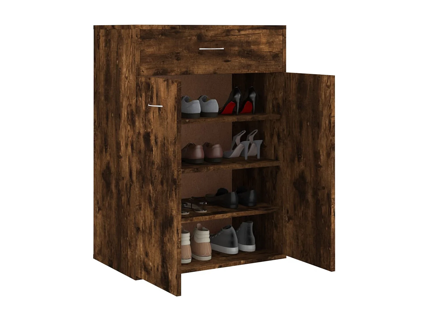 Schuhschrank Schuhregal Räuchereiche 60x35x84 cm Holzwerkstoff -gkd59690