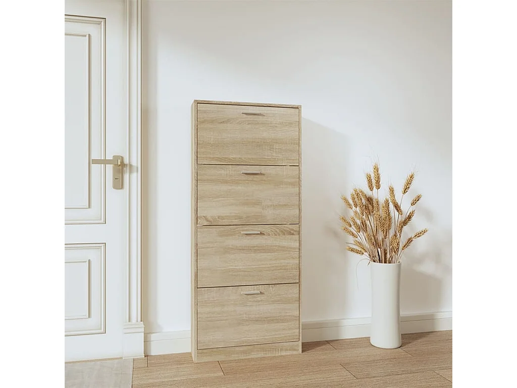 Schuhschrank Schuhregal Eichen-Optik 59x17x150 cm Holzwerkstoff -gkd50318