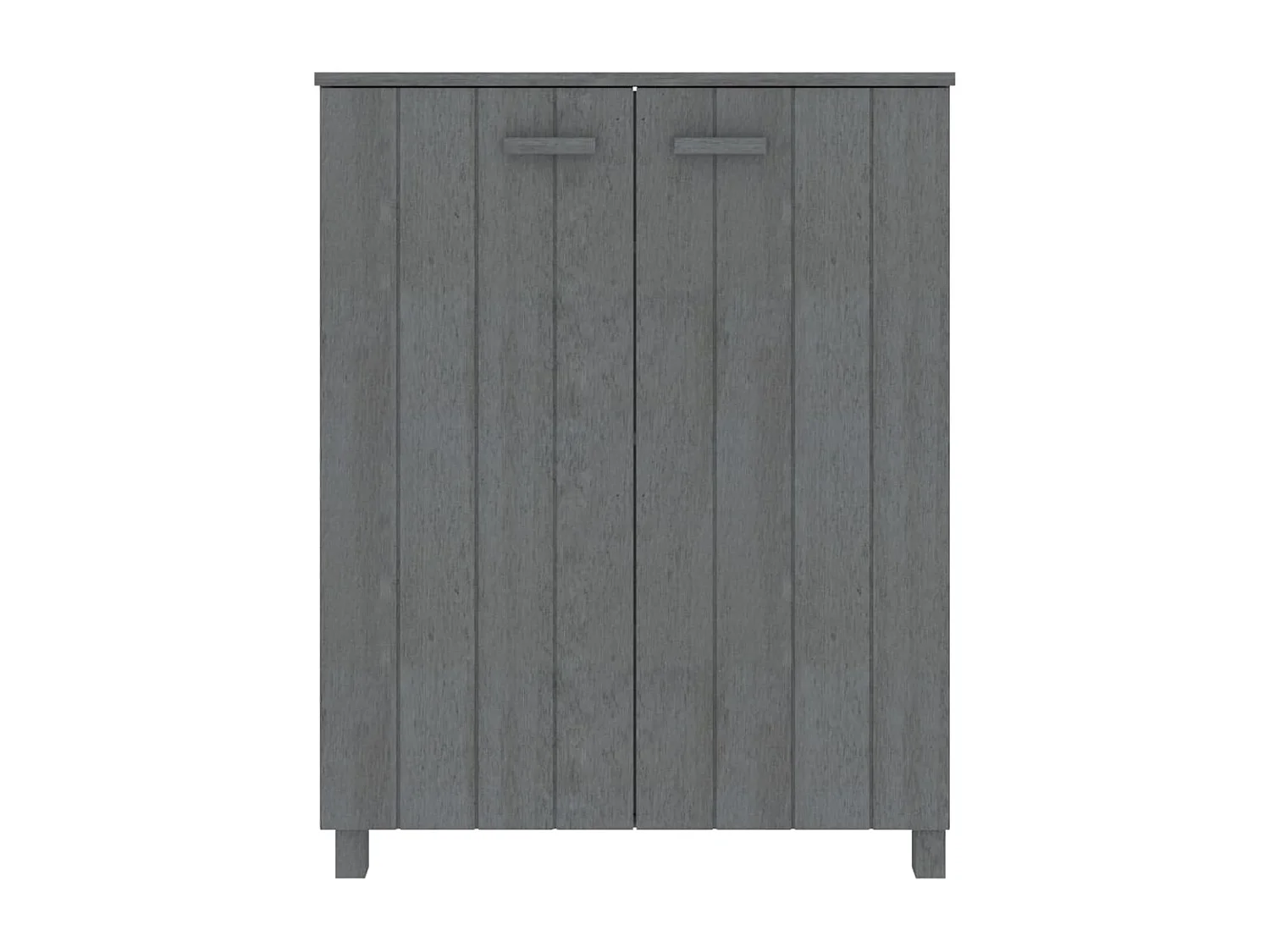 Schuhschrank Schuhregal HAMAR Dunkelgrau 85x40x108 cm Massivholz Kiefer -gkd79277