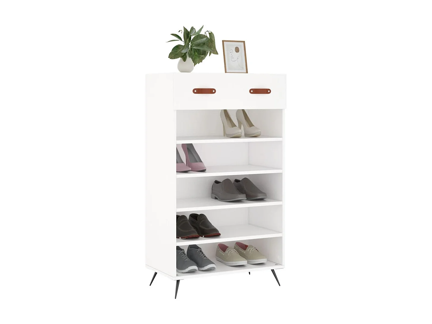 Schuhschrank Schuhregal Weiß 60x35x105 cm Holzwerkstoff -gkd49577