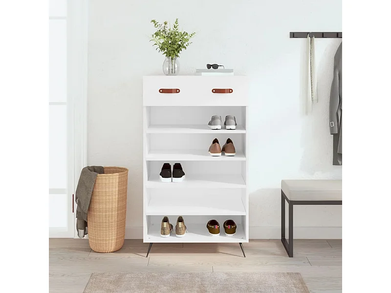 Schuhschrank Schuhregal Weiß 60x35x105 cm Holzwerkstoff -gkd49577